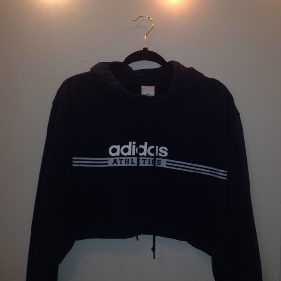 adidas Tops - ADIDAS cropped navy blue hoodie